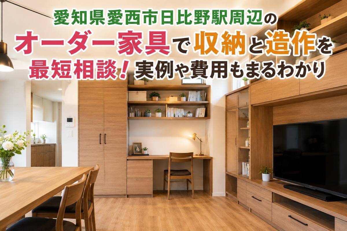愛知県愛西市日比野駅周辺のオーダー家具で収納と造作を最短相談！実例や費用もまるわかり